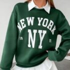 Φούτερ με Τριγωνική Λαιμόκοψη και Ενσωματωμένο Γιακά - "Preppy Insert Sweat" - AD