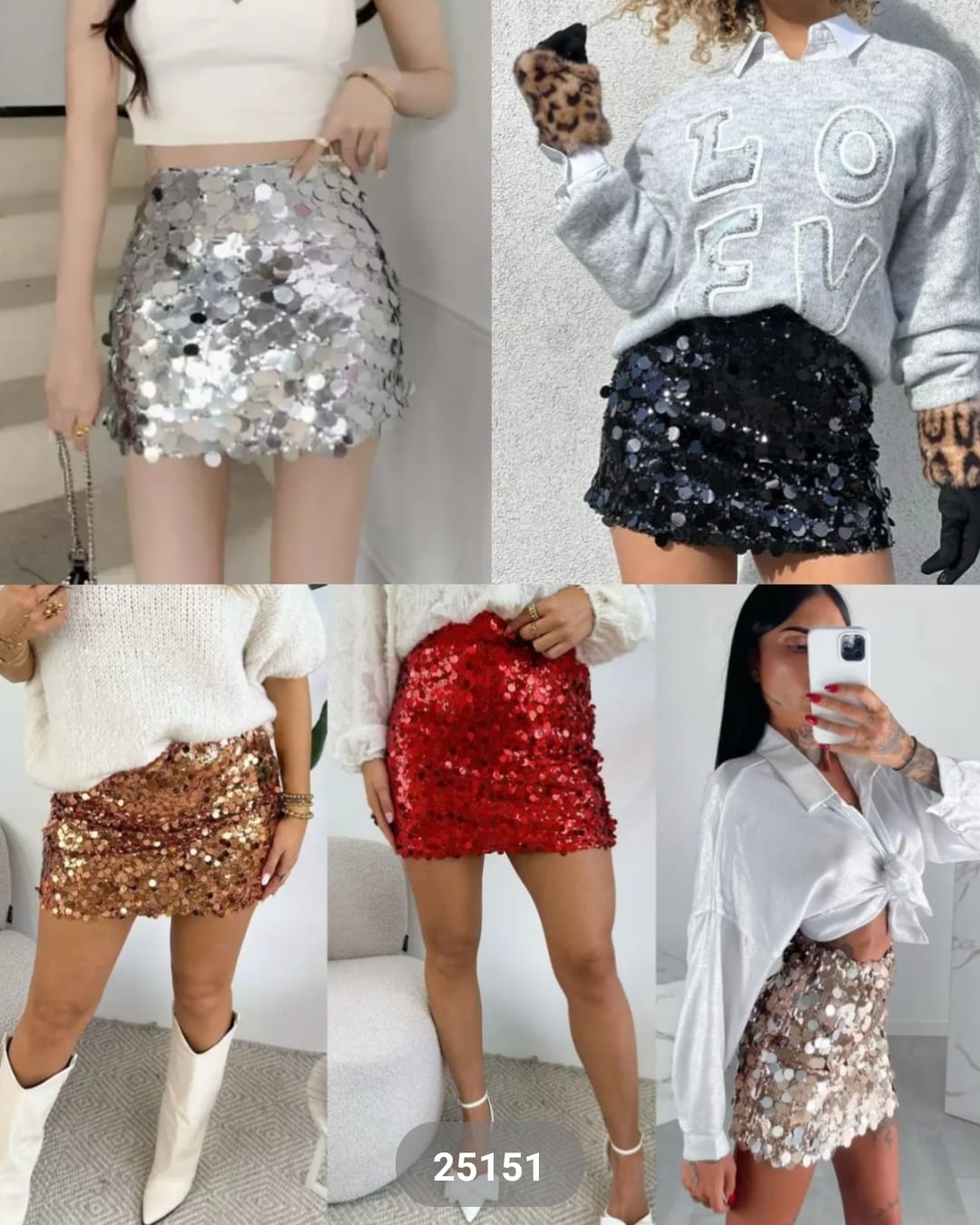 Μίνι φούστα με παγιέτα - Λάμψη σε κάθε βήμα : Η μίνι φούστα που μαγνητίζει τα βλέμματα - "Disco Fever Mini" - LO