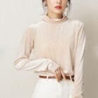 Βελούδινη Μπλούζα , ζιβάγκο Απαλή πολυτέλεια : Το βελούδο που αγκαλιάζει - "Velvet Whisper Turtleneck" - LO