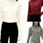 Βελούδινη Μπλούζα , ζιβάγκο Απαλή πολυτέλεια : Το βελούδο που αγκαλιάζει - "Velvet Whisper Turtleneck" - LO