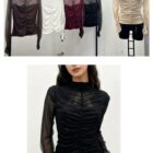 Μπλούζα με διαφάνεια, γκλίτερ και σούρες - Σαν πέπλο από αστρική σκόνη - Stardust Veil - LO