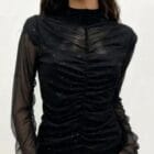 Μπλούζα με διαφάνεια, γκλίτερ και σούρες - Σαν πέπλο από αστρική σκόνη - Stardust Veil - LO