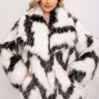 Οικολογική γούνα σε animal print με statement γιακά , τσέπες - Το animal print αποκτά χαρακτήρα - Wild Code - LO