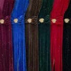 Βελουδινή Ολόσωμη Φόρμα με Ανοιχτό Ντεκολτέ , Στρας και Αγκράφα -Αστραφτερή Αρχοντιά - " Velour Étoile '' - LO