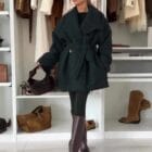 Μπουκλέ Παλτό με Μεγάλο Γιακά , Κουμπιά και Ζώνη - Αγκαλιά Ζεστασιάς - '' Bouclé Belle '' - LO