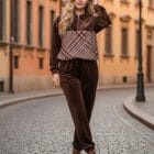 Βελούδινο Αθλητικό Σετ με Καρέ Pattern & Ζεστή Υφή - " Urban Velvet '' - LO