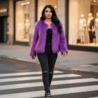 Τζάκετ με μακρύ οικολογικό τρίχωμα και standout αισθητική , γούνα - Eco Fur Jacket - AD