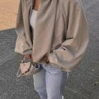 Balloon Δομή & Σοφιστικέ Σιλουέτα , Γιακάς , Φερμουάρ , Μεγάλες πιέτες - "Structured Drama with Balloon Silhouette" - LO