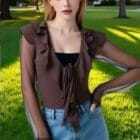 Μπλούζα με Διαφάνεια & Βολάν : Η Τέχνη της Θηλυκότητας - "Soft Drama: V-Neck & Volant Detail" - LO