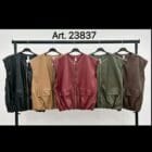 Δερμάτινο γιλέκο τύπου bomber , διακοσμητικές τσέπες , φερμουάρ - SELVE - AD