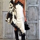 Lingerie Φόρεμα με Δαντέλα , Ασύμμετρο Τελείωμα και Τιράντες - GENAS - AD