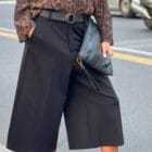 Ζιπ Κιλότ με Διακοσμητική Γραμμή και Ζώνη – "Tailored Ease" – Άνεση με Ραφινάτη Γραμμή - AD