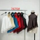 Ασύμμετρη Κομψότητα με Δαντελένια Υπογραφή , Ψηλός λαιμός , ανοιχτοί ώμοι , λοξό τελείωμα - "Asymmetric Grace with Lace Detail" - LO