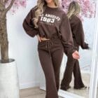 Σετ φόρμας με φούτερ τύπου bomber και παντελόνι σε Α γραμμή με κορδόνι - '' Athleisure Elegance '' - LO