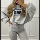 Σετ φόρμας με φούτερ τύπου bomber και παντελόνι σε Α γραμμή με κορδόνι - '' Athleisure Elegance '' - LO