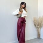 Ψηλόμεση Δερμάτινη Παντελόνα , Λάστιχο , κορδόνι - '' Power Elegance '' - LO