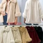 Oversize Παλτό με Συνθετική Γούνα , Γούνινος Γιακάς & Μανσέτες - '' Faux Fur Oversize Coat ''- LO