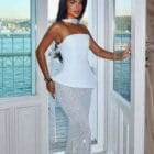 Το απόλυτο glam στράπλες μάξι Φόρεμα , γεωμετρικό σχέδιο , παγιέτες - “Luminous Desire” - LO