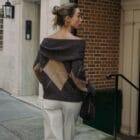 Πουλόβερ με Γιακά στους Ώμους – Έξωμο Κομψό Σχέδιο - "Bella Off‑Shoulder Knit" - AD