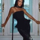 Το απόλυτο glam στράπλες μάξι Φόρεμα , γεωμετρικό σχέδιο , παγιέτες - “Luminous Desire” - LO