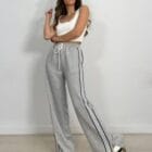 Παντελόνι Φόρμας με Ρίγα στο Πλάι & Άνοιγμα στο Τελείωμα - ''Stripe Flow Track Pants'' - LO