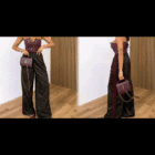 Γυναικείο παντελόνι animal print με χρωματιστές ρίγες στο πλάι – μοντέρνο και άνετο - “Wild Stripes Pants” - AD