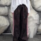 Γυναικείο παντελόνι animal print με χρωματιστές ρίγες στο πλάι – μοντέρνο και άνετο - “Wild Stripes Pants” - AD