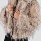 Γυναικείο fluffy γουνάκι με μεγάλο πέτο – ζεστό και κομψό χειμερινό αξεσουάρ - ''Elegant Fluffy Shawl'' - AD