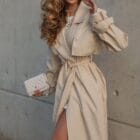 Γυναικεία δερμάτινη καπαρντίνα – κομψό και διαχρονικό πανωφόρι για δυναμικές εμφανίσεις - ''Urban Chic Leather Coat” - LO