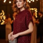 Κοντομάνικη Πλεκτή Μπλούζα με Παγιέτες & Χνουδωτή Υφή - ''Cozy Chic Sequin Tee''- AD