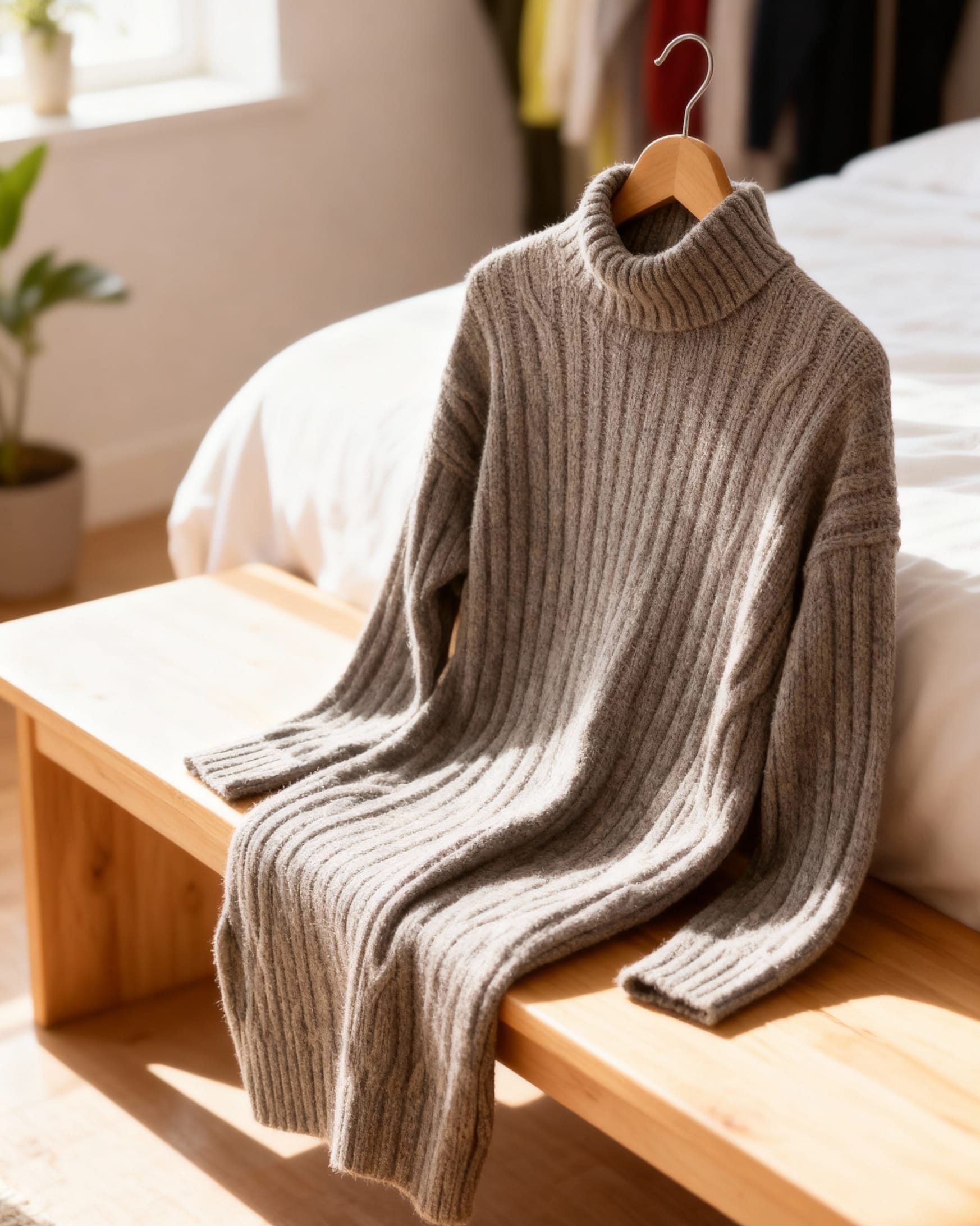 Πλεκτό Ζιβάγκο Πουλοβεροφόρεμα , Μαλακή υφή - ''Classic Turtleneck Pullover Dress'' - AD