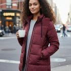 Μακρύ μπουφάν με κουκούλα , Φερμουάρ & τσέπες , γεμάτο στρας για λάμψη σε κάθε βήμα . - "Crystal Hooded Longline Jacket" - AD