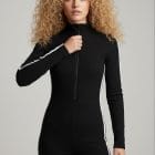 Ολόσωμη φόρμα , Λευκές ρίγες , ελαστικότητα και στυλ σε κάθε κίνηση - "Dynamic Stripes Bodysuit" - AD