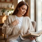 Ζακέτα , χρυσή καρφίτσα , Κομψότητα με χρυσή λεπτομέρεια - "Golden Pin Elegance Cardigan" - AD