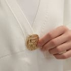 Ζακέτα , χρυσή καρφίτσα , Κομψότητα με χρυσή λεπτομέρεια - "Golden Pin Elegance Cardigan" - AD