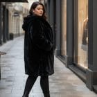 Οικολογική PLUS SIZE Γούνα με Φόδρα , Κουκούλα & Φερμουάρ - "EcoSoft Fur Hoodie'' - HO