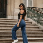 Τζίν με μπροστινή λάμψη στρας - "Shine Front Denim" - AD