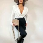 Μπλούζα Ντραπέ με Δομημένους Ώμους - "Draped Power Silhouette" - AD