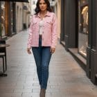 Τζιν Τζάκετ με Στρας & Φτερά Αγγέλου στην πλάτη - ''Angel Glow Denim Jacket'' - AD