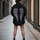 Τζιν Τζάκετ με Στρας & Φτερά Αγγέλου στην πλάτη - ''Angel Glow Denim Jacket'' - AD